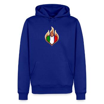 Flammenherz Italienflagge - Männer Premium Bio Hoodie - Royalblau - Vorne - Nico (187cm)