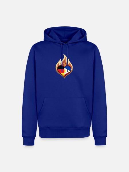 Herz in Flammen: Deutschland Philippinen - Männer Premium Bio Hoodie - Royalblau