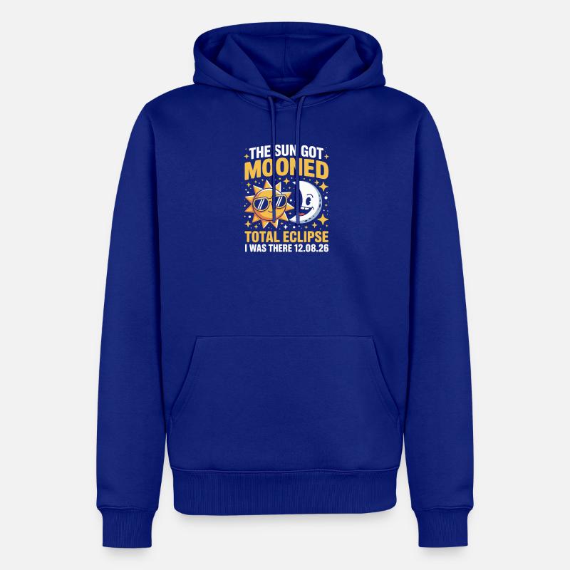 Soleil Lune Éclipse totale Dicton - Sweat à capuche Premium bio Homme - bleu roi
