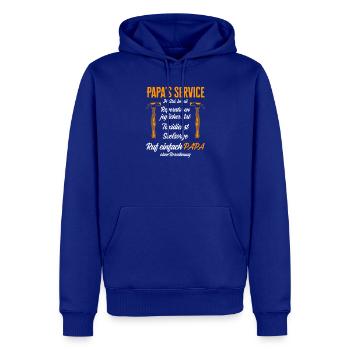 Papas Service Reparaturen 24h / Lustig Humor - Männer Premium Bio Hoodie - Royalblau - Vorne - Nico (187cm)