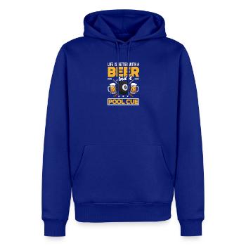 Leben Ist Besser Mit Bier Und Billard Queue - Männer Premium Bio Hoodie - Royalblau - Vorne - Nico (187cm)