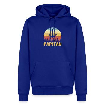 Papitän Papa Kapitän Anker Vatertag Geschenk - Männer Premium Bio Hoodie - Royalblau - Vorne - Nico (187cm)