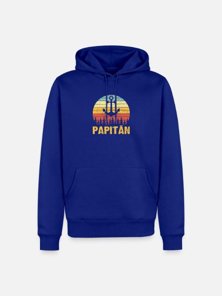 Papitän Papa Kapitän Anker Vatertag Geschenk - Männer Premium Bio Hoodie - Royalblau