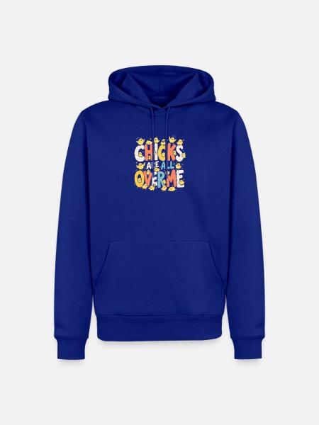 Küken-Allover-Print - Männer Premium Bio Hoodie - Royalblau