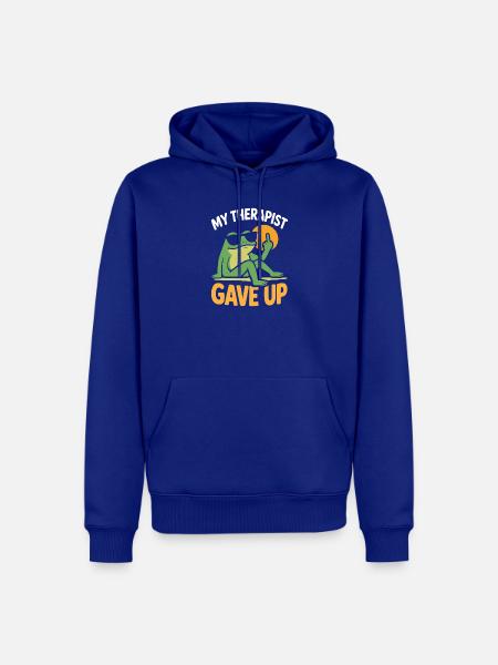 Mein Therapeut hat Frog Tee aufgegeben. - Männer Premium Bio Hoodie - Royalblau