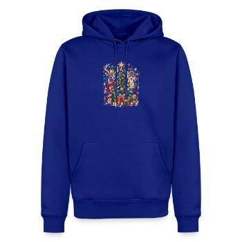 Weihnachtsbaum mit Engeln und Rentieren - Männer Premium Bio Hoodie - Royalblau - Vorne - Nico (187cm)