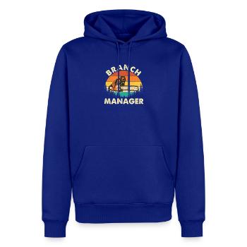 Filialleiter – Baumpfleger, Baumarzt, Kettensäge, - Männer Premium Bio Hoodie - Royalblau - Vorne - Nico (187cm)