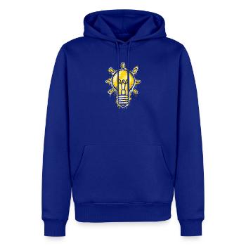 Leuchtende Idee Motiv - Männer Premium Bio Hoodie - Royalblau - Vorne - Nico (187cm)