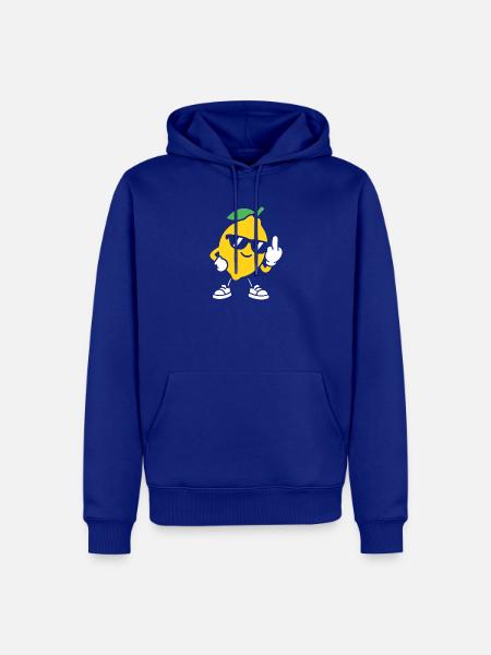 Zitronenrebell mit Sonnenbrille - Männer Premium Bio Hoodie - Royalblau