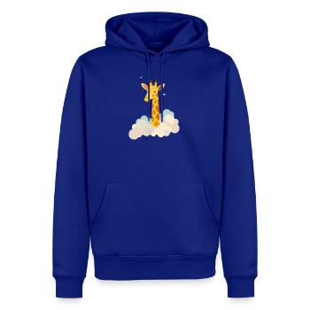 Sanfte Giraffe über den Wolken – Traumhaftes Motiv - Männer Premium Bio Hoodie - Royalblau - Vorne - Nico (187cm)
