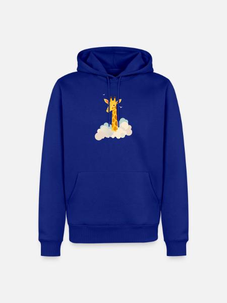 Gentle giraffe above the clouds – Dreamlike motif - Men’s Premium Organic Hoodie - royal blue