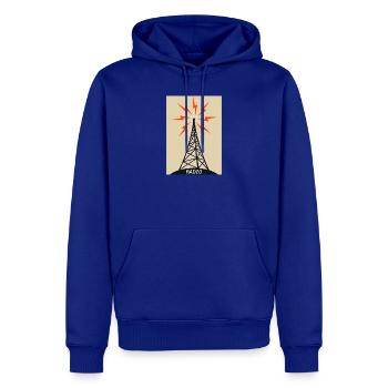 Radioturm auf Sendung - Männer Premium Bio Hoodie - Royalblau - Vorne - Nico (187cm)