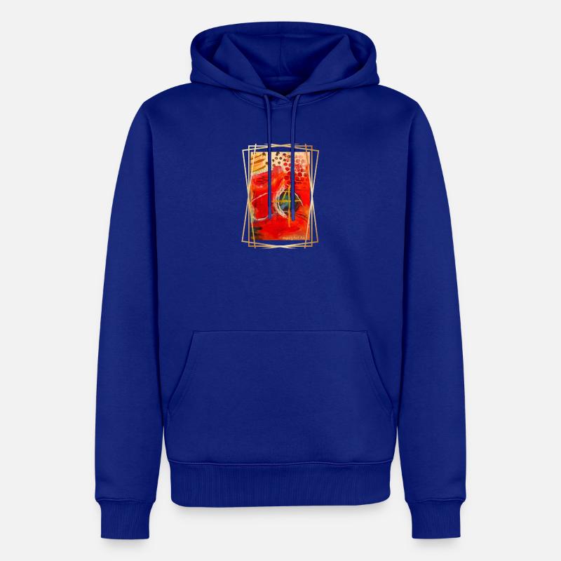 Abstraction de formes géométriques vibrantes - Sweat à capuche Premium bio Homme - bleu roi