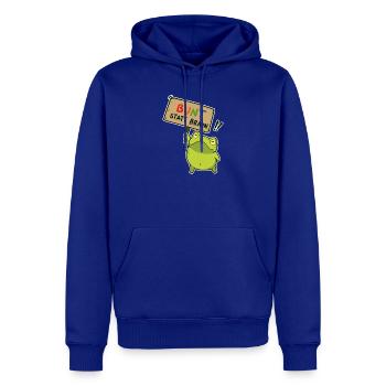 Bunter Demo-Frosch - Männer Premium Bio Hoodie - Royalblau - Vorne - Nico (187cm)