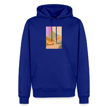 Melone in warmen Farben – modernes Frucht Motiv - Männer Premium Bio Hoodie - Royalblau - Vorne - Nico (187cm)