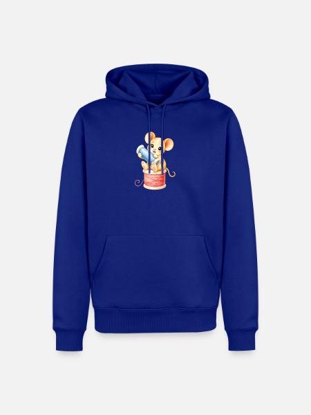 Maus mit Garnknäuel - Männer Premium Bio Hoodie - Royalblau