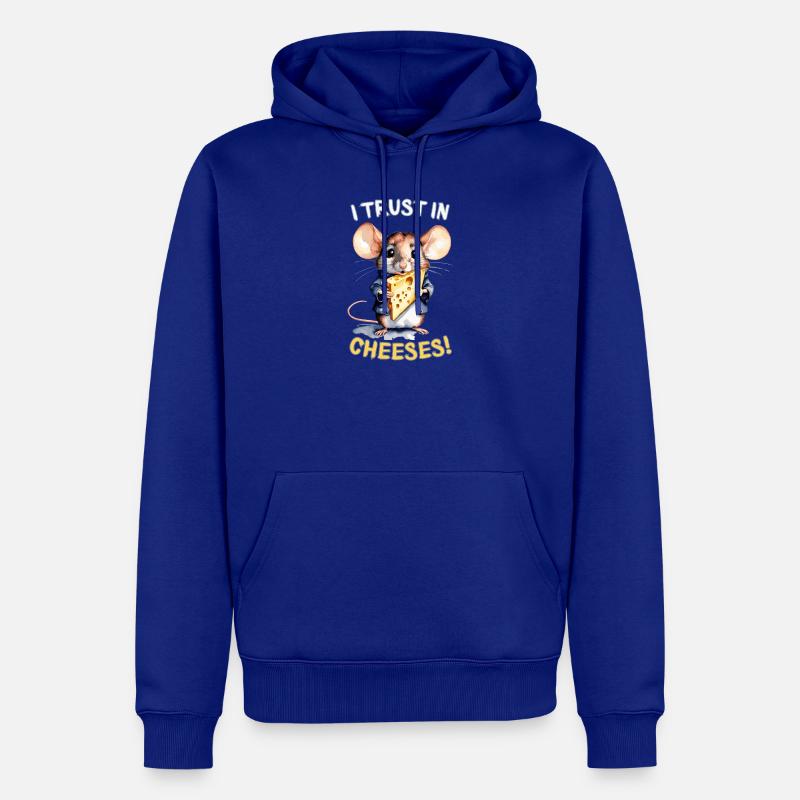 Faites confiance au fromage - Souris mignonne avec du fromage - Sweat à capuche Premium bio Homme - bleu roi