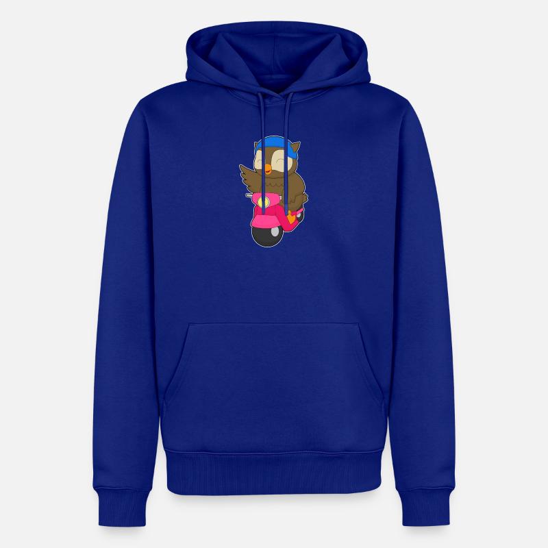 Eule Motorroller - Männer Premium Bio Hoodie - Royalblau