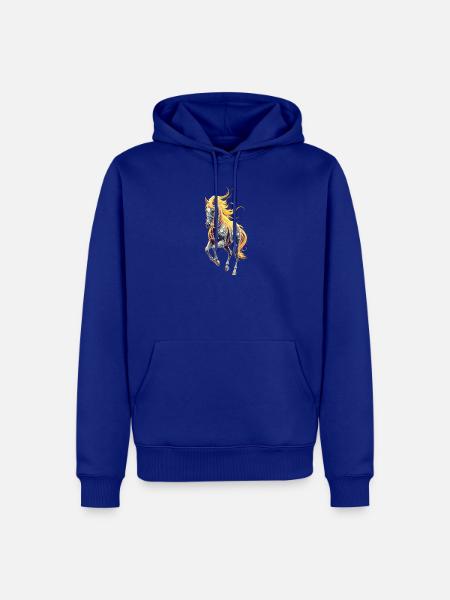Sternenross mit goldener Mähne - Männer Premium Bio Hoodie - Royalblau