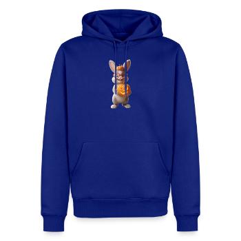 Herzaugen Brille Hase Harry  mit Halloween-Kürbis  - Männer Premium Bio Hoodie - Royalblau - Vorne - Nico (187cm)