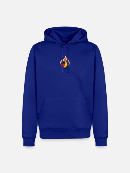 Germany Sweden Flag Heart on Fire - Männer Premium Bio Hoodie - Royalblau