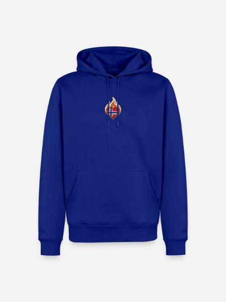 Norway Flag Heart on Fire - Männer Premium Bio Hoodie - Royalblau