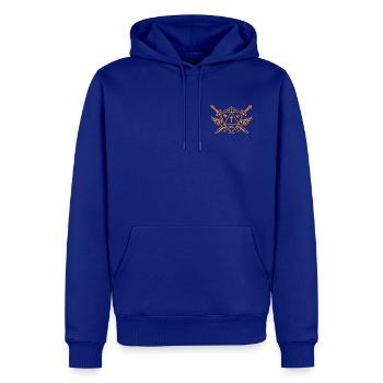 Tiwaz-Rune D20 mit Schwertern als Kämpferklasse - Männer Premium Bio Hoodie - Royalblau - Vorne - Nico (187cm)