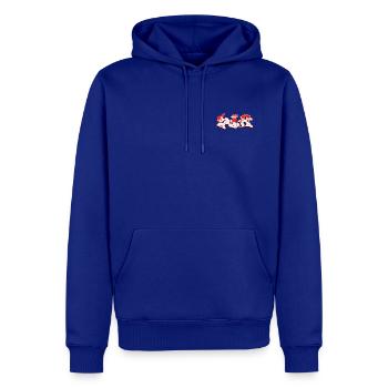Urban Graffiti in Bold Red and White - Men’s Premium Organic Hoodie - royal blue - Front - Nico (187cm)