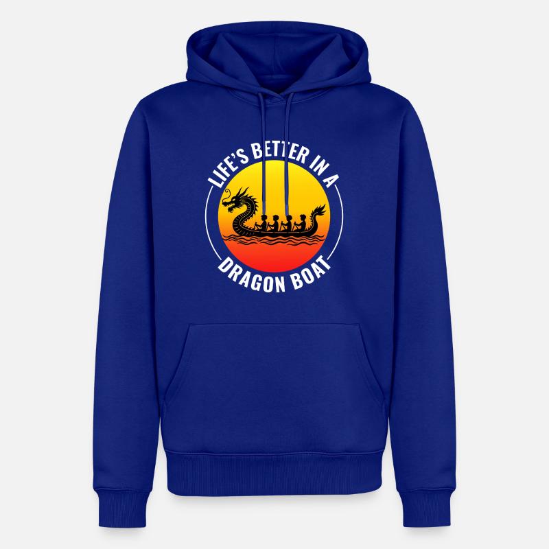 Équipage de course de bateaux-dragons - Sweat à capuche Premium bio Homme - bleu roi