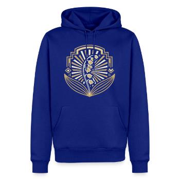 Art Deco Goldlilienbogen - Männer Premium Bio Hoodie - Royalblau - Vorne - Nico (187cm)