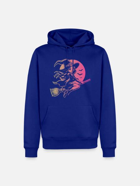 Halloween Fliegende Hexe - Männer Premium Bio Hoodie - Royalblau