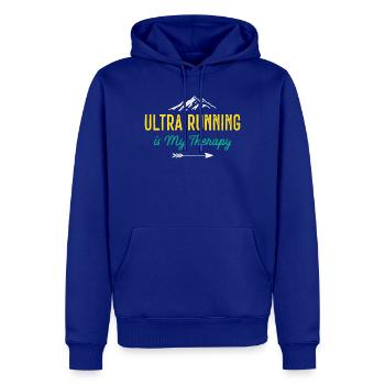 Ultra Running ist meine Therapie - Männer Premium Bio Hoodie - Royalblau - Vorne - Nico (187cm)