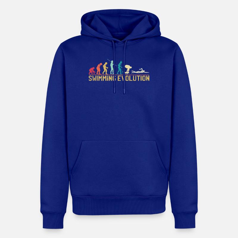 Illustration de l'évolution de la natation - Sweat à capuche Premium bio Homme - bleu roi