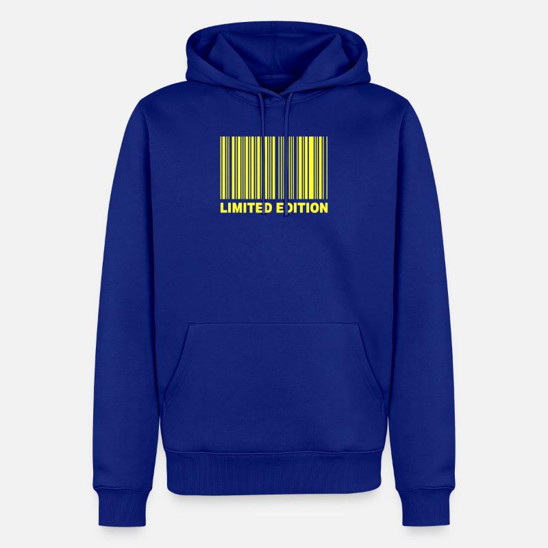 ÉDITION LIMITÉE - CODE-BARRES - Sweat à capuche Premium bio Homme - bleu roi