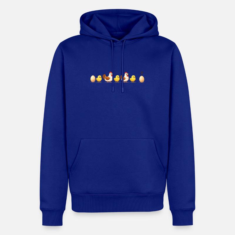 Evolution oeuf poussin poule darwin - Sweat à capuche Premium bio Homme - bleu roi