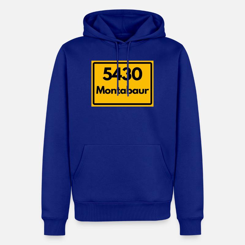 OLD POSTCODE POSTCODE RETRO 5430 MONTABAUR - Men’s Premium Organic Hoodie - royal blue