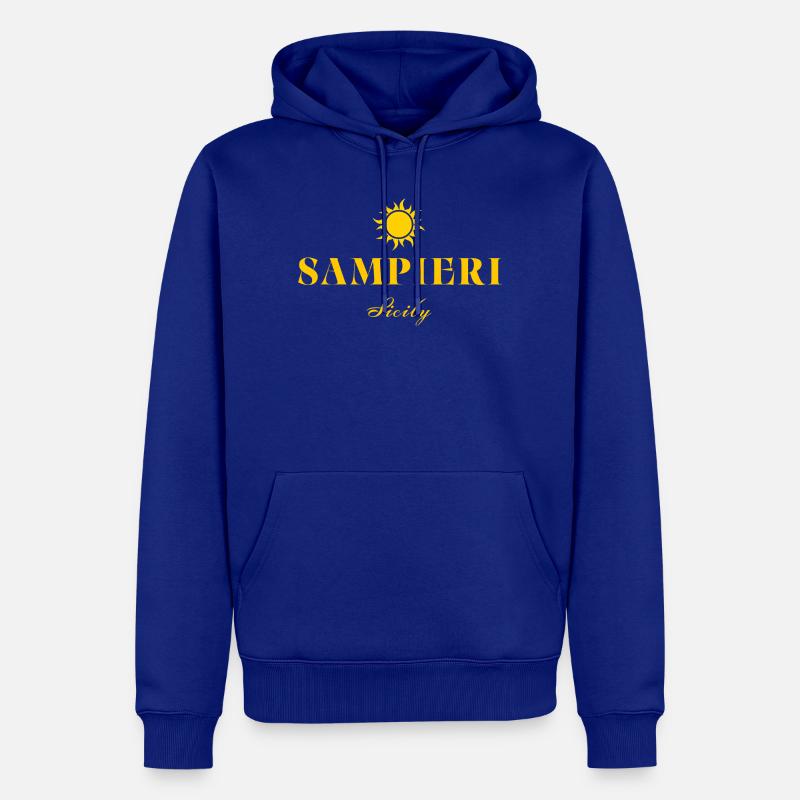 Sampieri, Sicile - Sweat à capuche Premium bio Homme - bleu roi