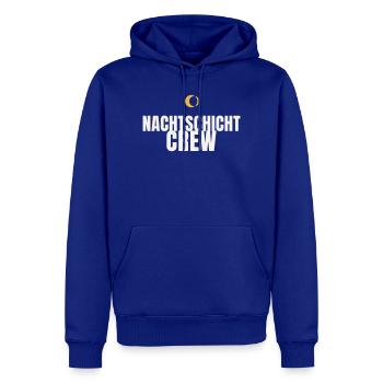 Nachtschicht Crew Schichtarbeit Pflege Nachtdienst - Männer Premium Bio Hoodie - Royalblau - Vorne - Nico (187cm)