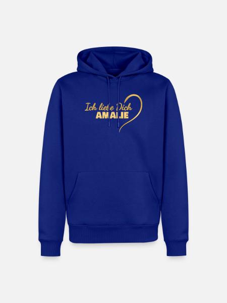 Herz Amalie - Männer Premium Bio Hoodie - Royalblau