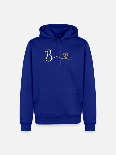 Buchstabe B Monogramm mit Herz - Männer Premium Bio Hoodie - Royalblau