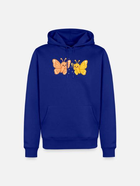 Butterfly Sunshine Pair – Schmetterlings Duo - Männer Premium Bio Hoodie - Royalblau