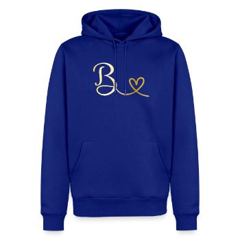 B goldenes Monogramm mit Herz - Männer Premium Bio Hoodie - Royalblau - Vorne - Nico (187cm)