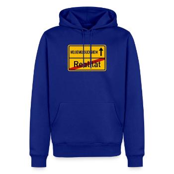Wolkenkuckucksheim Realität Ortsschild Lustig - Männer Premium Bio Hoodie - Royalblau - Vorne - Nico (187cm)