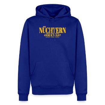 nüchtern spruch lustige party - Männer Premium Bio Hoodie - Royalblau - Vorne - Nico (187cm)