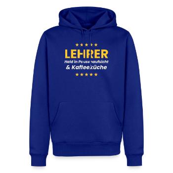 Lehrer Shirt Pausenaufsicht Kaffeeküche Lustig - Männer Premium Bio Hoodie - Royalblau - Vorne - Nico (187cm)