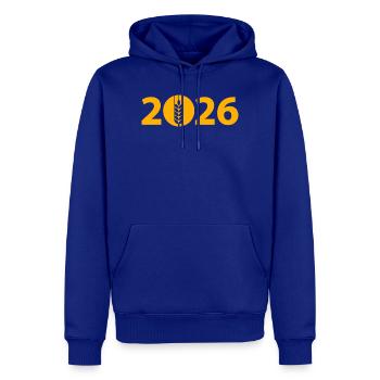 Wheat 2026, Harvest 2026, Farmer 2026 - Men’s Premium Organic Hoodie - royal blue - Front - Nico (187cm)