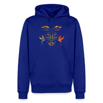Visage zen - Sweat à capuche Premium bio Homme - bleu roi - Devant - Nico (187cm)