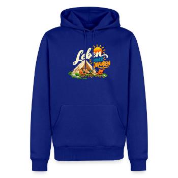 Leben Draußen Camping Vibes - Männer Premium Bio Hoodie - Royalblau - Vorne - Nico (187cm)