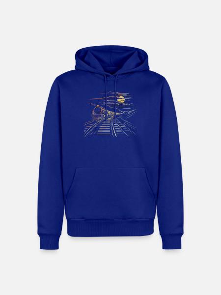 Eisenbahn Retro Stil - Männer Premium Bio Hoodie - Royalblau