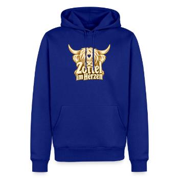 Hochlandrind Fan Geschenk Bauernhof Landleben - Männer Premium Bio Hoodie - Royalblau - Vorne - Nico (187cm)